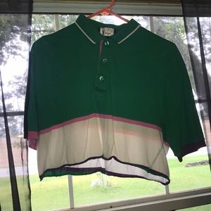 Vintage golf polo crop top